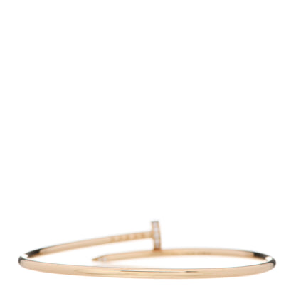Cartier 18K Yellow Gold Diamond Small Juste Un Clou Bracelet 17 2 of 4
