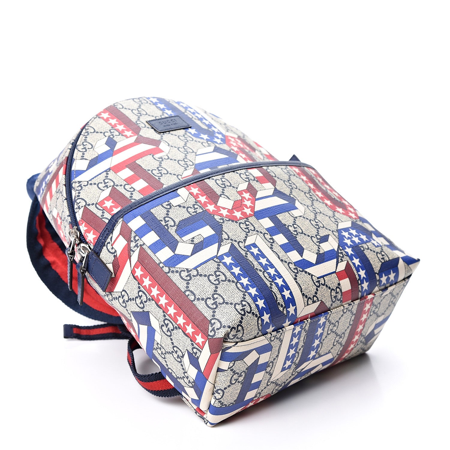 Gucci GG Supreme Monogram Children's Backpack Red White Blue 3 of 9