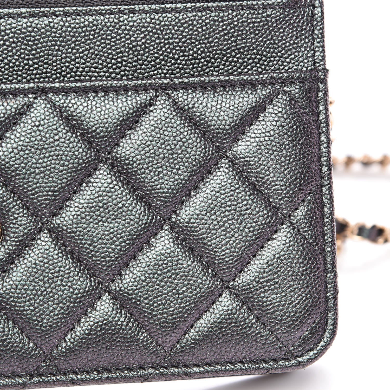 Chanel Iridescent Caviar Quilted Wallet On Chain WOC Black 12 of 13