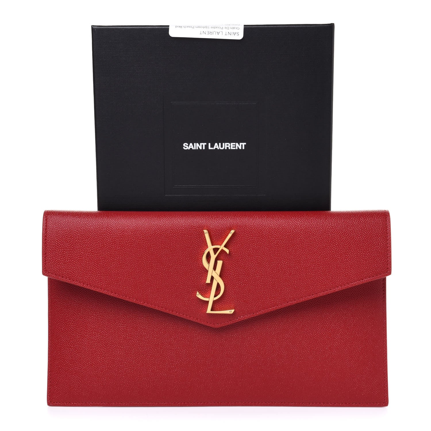 Saint Laurent Grain De Poudre Uptown Pouch Red 9 of 9