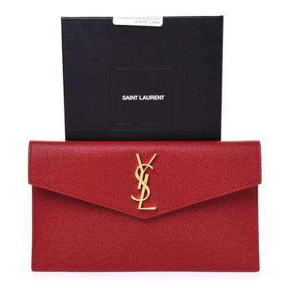 Saint Laurent Grain De Poudre Uptown Pouch Red 9 of 9