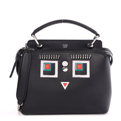 Fendi Vitello Baltico Hypnoteyes Studded Small Dotcom Click Chain Satchel Black 1 of 8