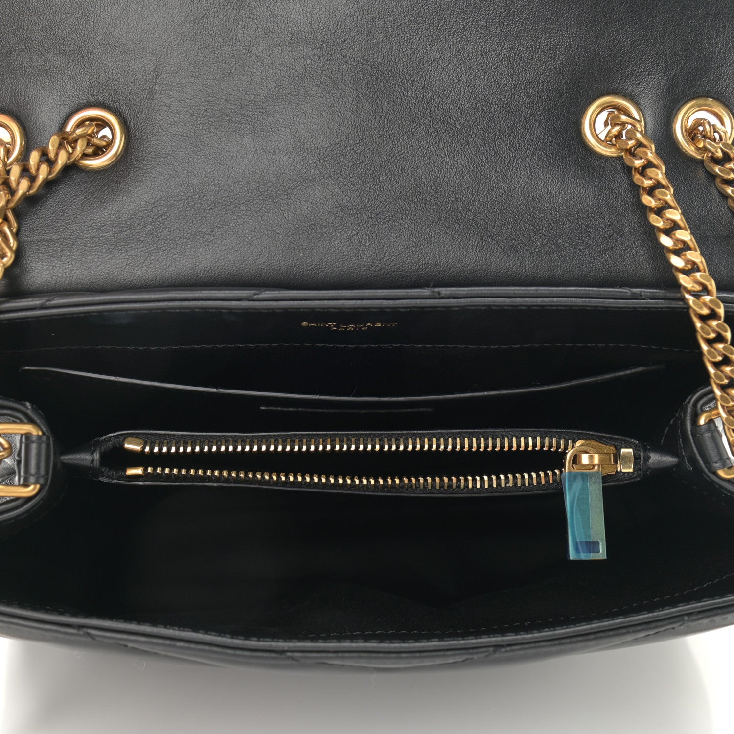 Saint Laurent Calfskin Y Quilted Monogram Small Loulou Chain Satchel Black 6 of 13