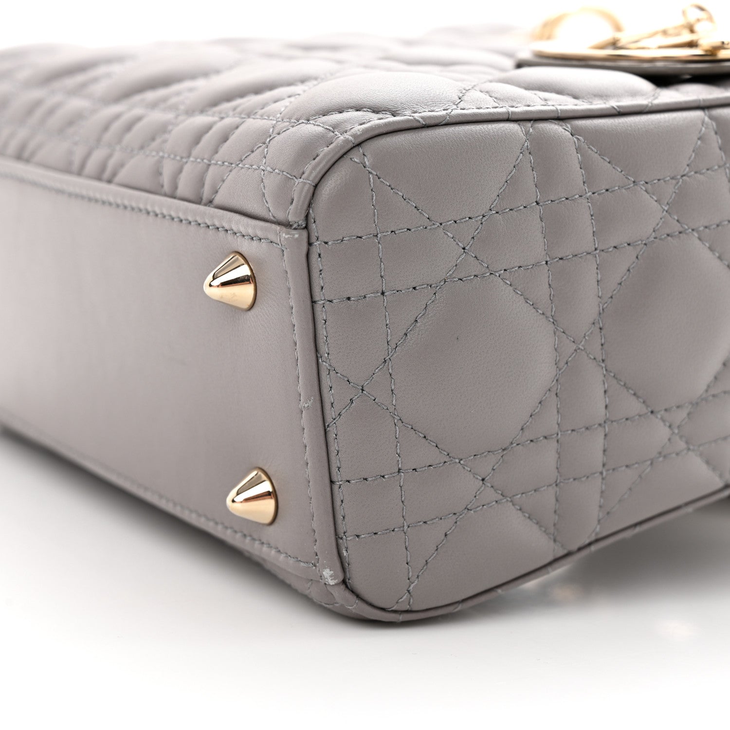 Christian Dior Lambskin Cannage Small My ABCDior Lady Dior Grey 10 of 11