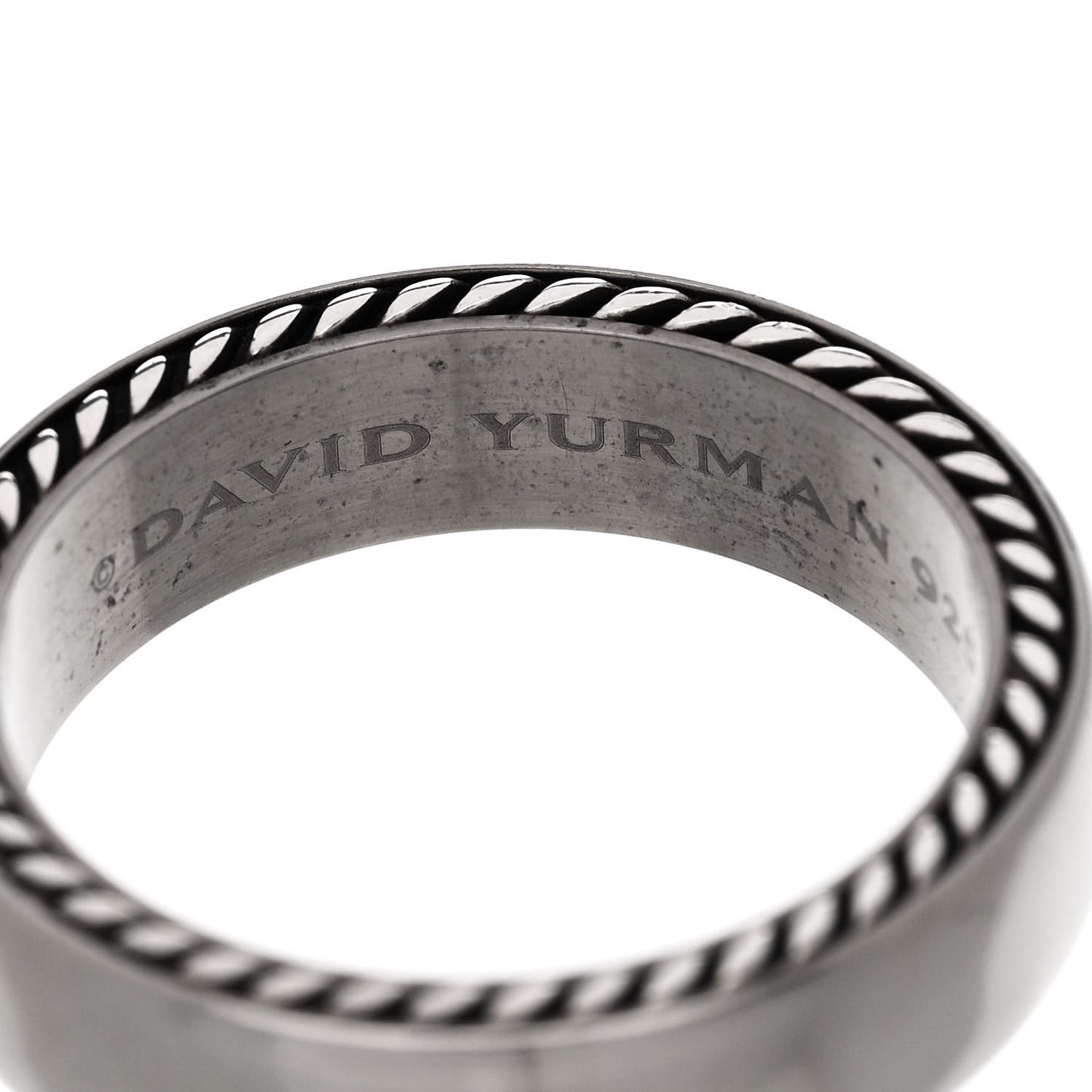 Titanium Sterling Silver 6mm Streamline Band Ring 63 10.25