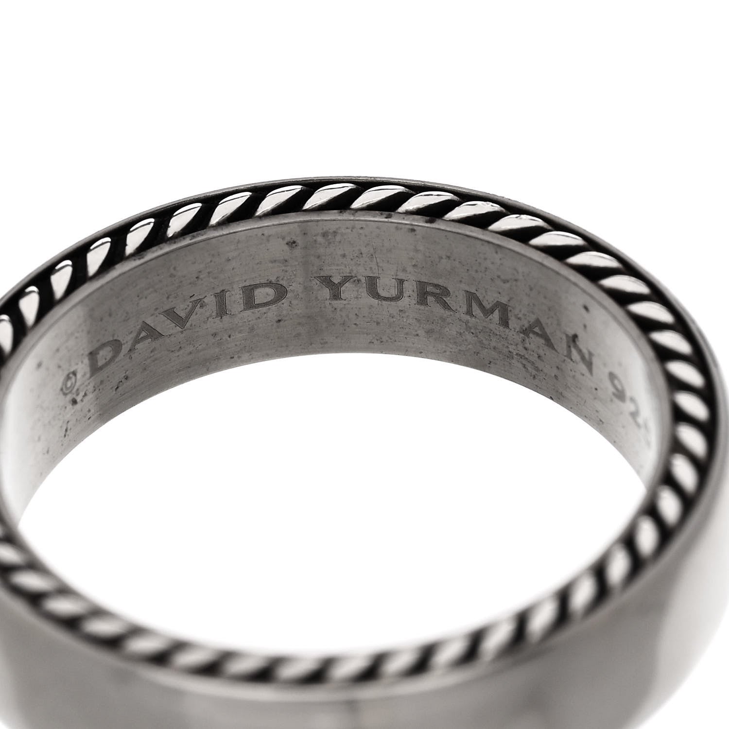 David Yurman Titanium Sterling Silver 6mm Streamline Band Ring 63 10.25 4 of 5