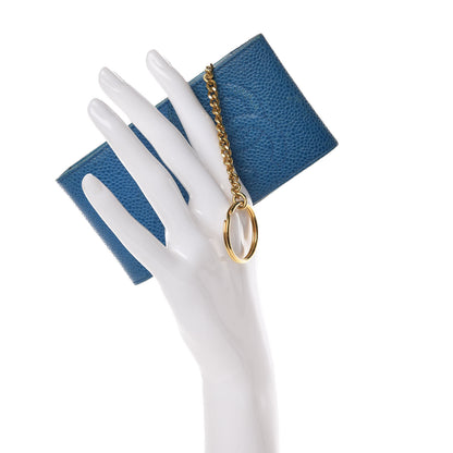 Chanel Caviar Timeless CC Key Holder Bag Charm Blue 2 of 13