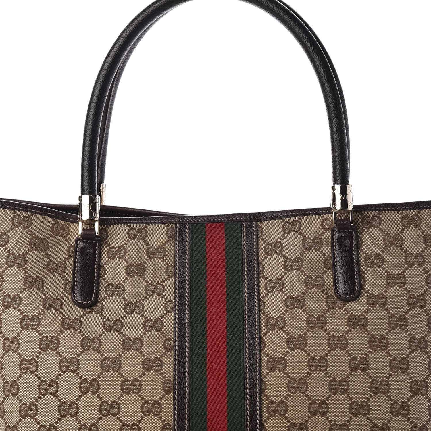 Gucci Monogram Web Tote Brown 10 of 10