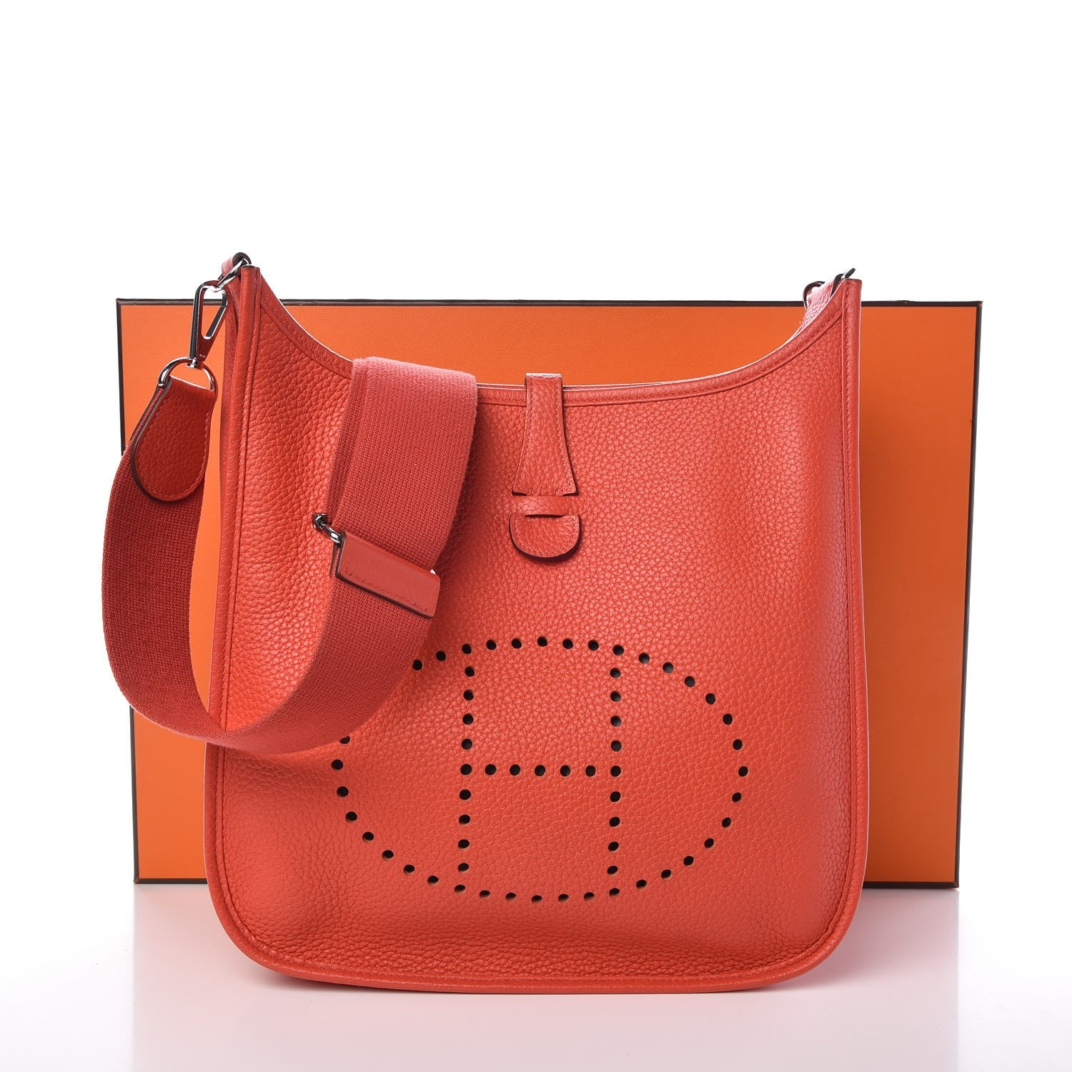Hermes Taurillon Clemence Evelyne III PM Rouge Pivoine 8 of 8