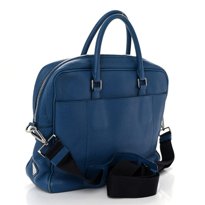 Prada Vitello Daino Briefcase Cobalto 3 of 10