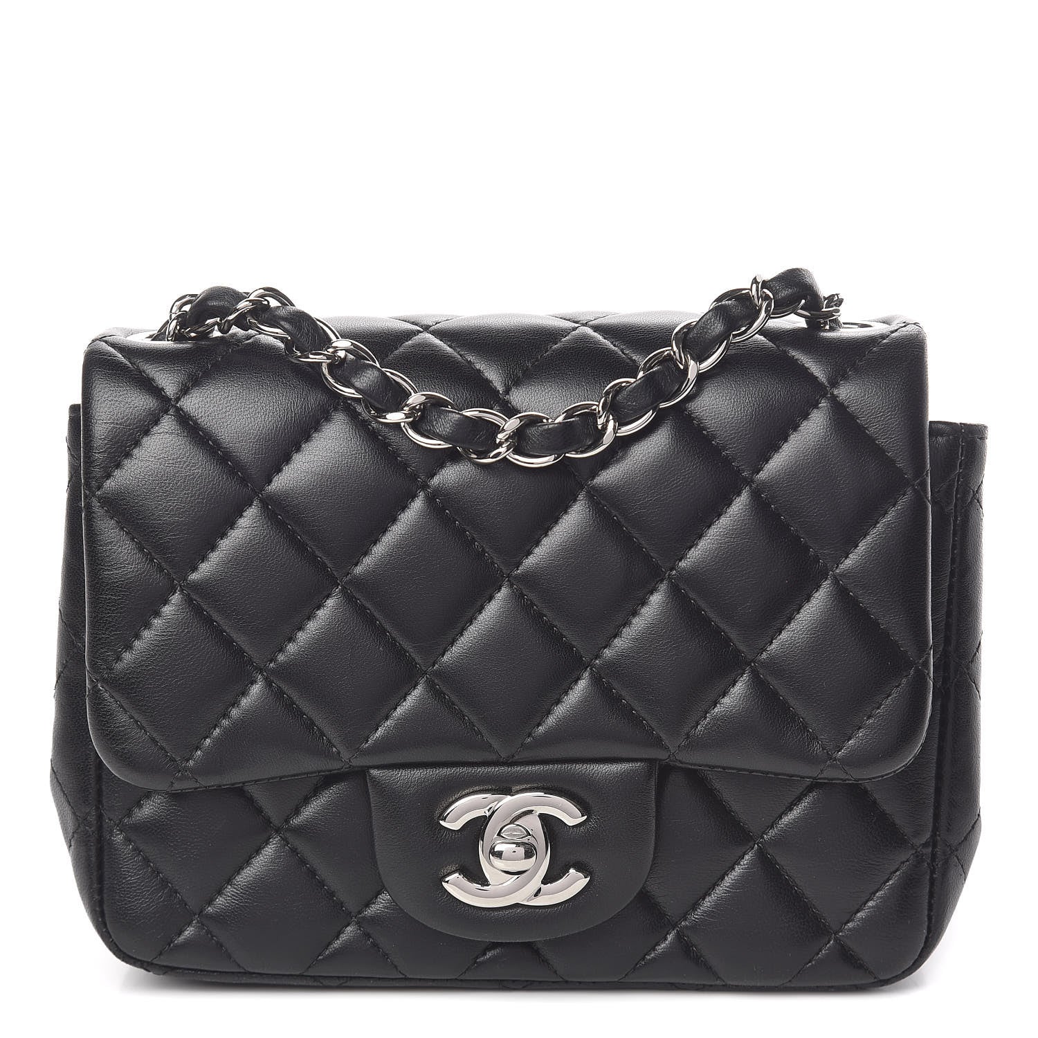 Chanel Lambskin Quilted Mini Square Flap Black 1 of 15