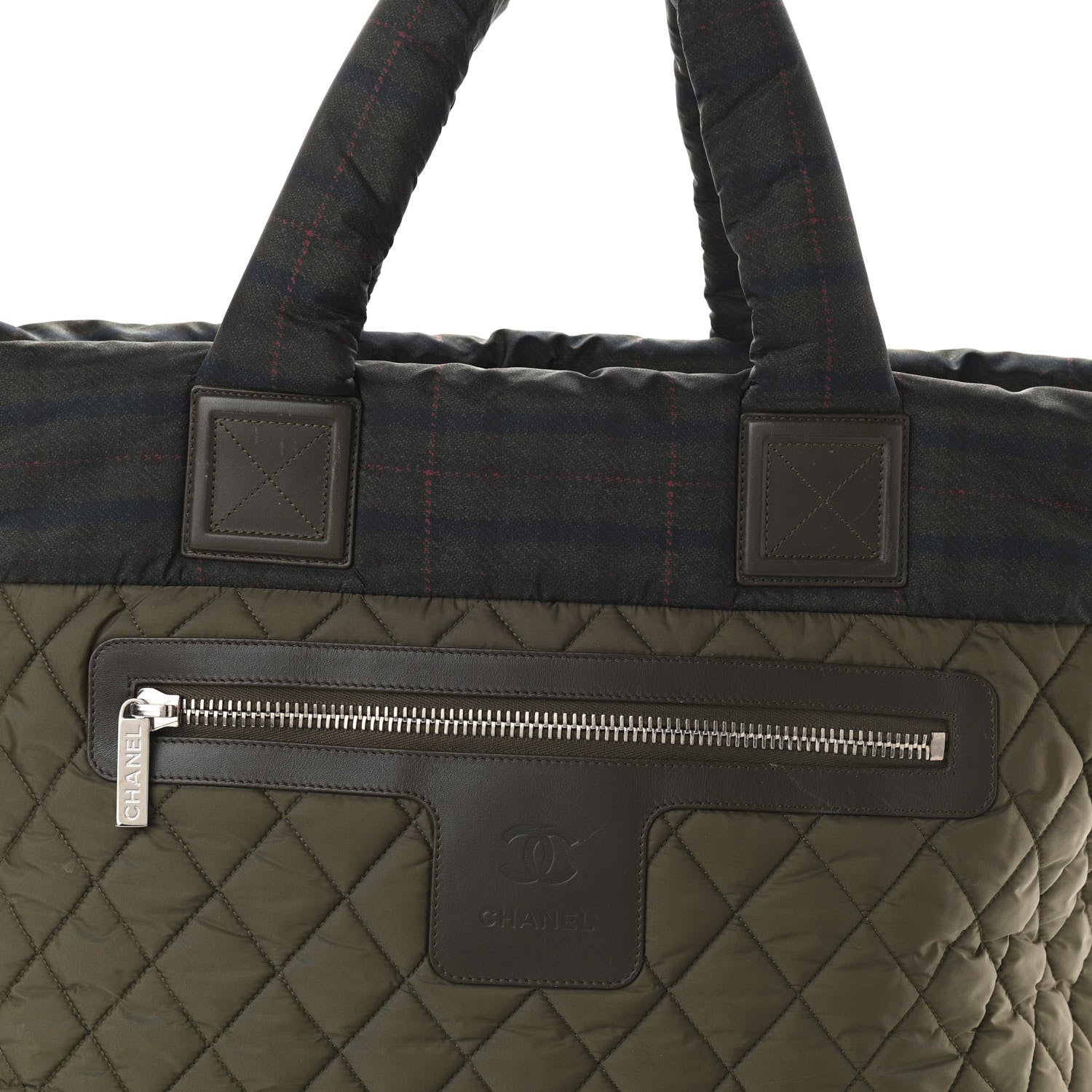 Chanel Nylon Quilted Large Coco Cocoon Tote Khaki 11 of 11