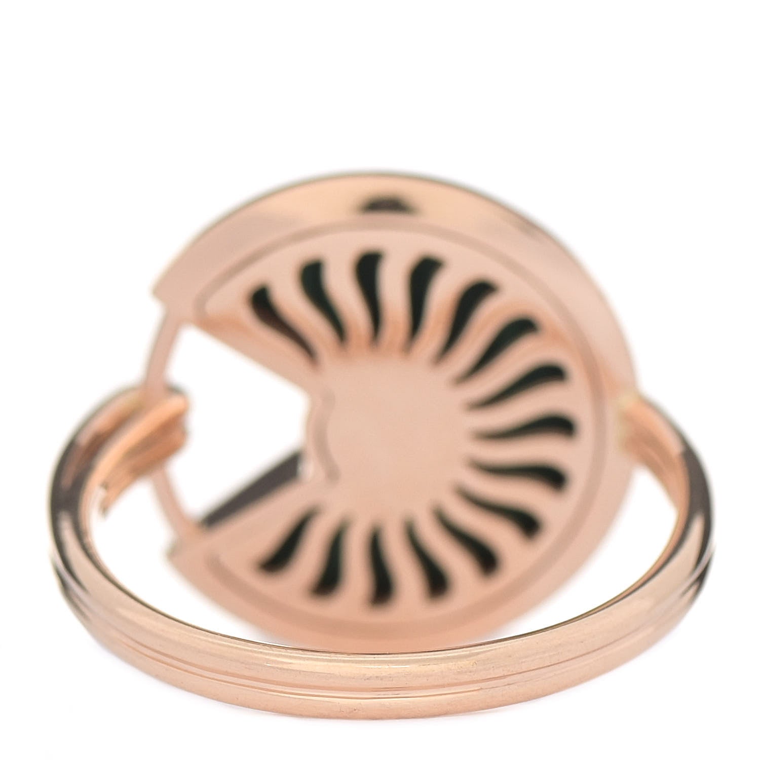 Cartier 18K Pink Gold Diamond Malachite Amulette de Cartier Ring 58 8.25 3 of 5