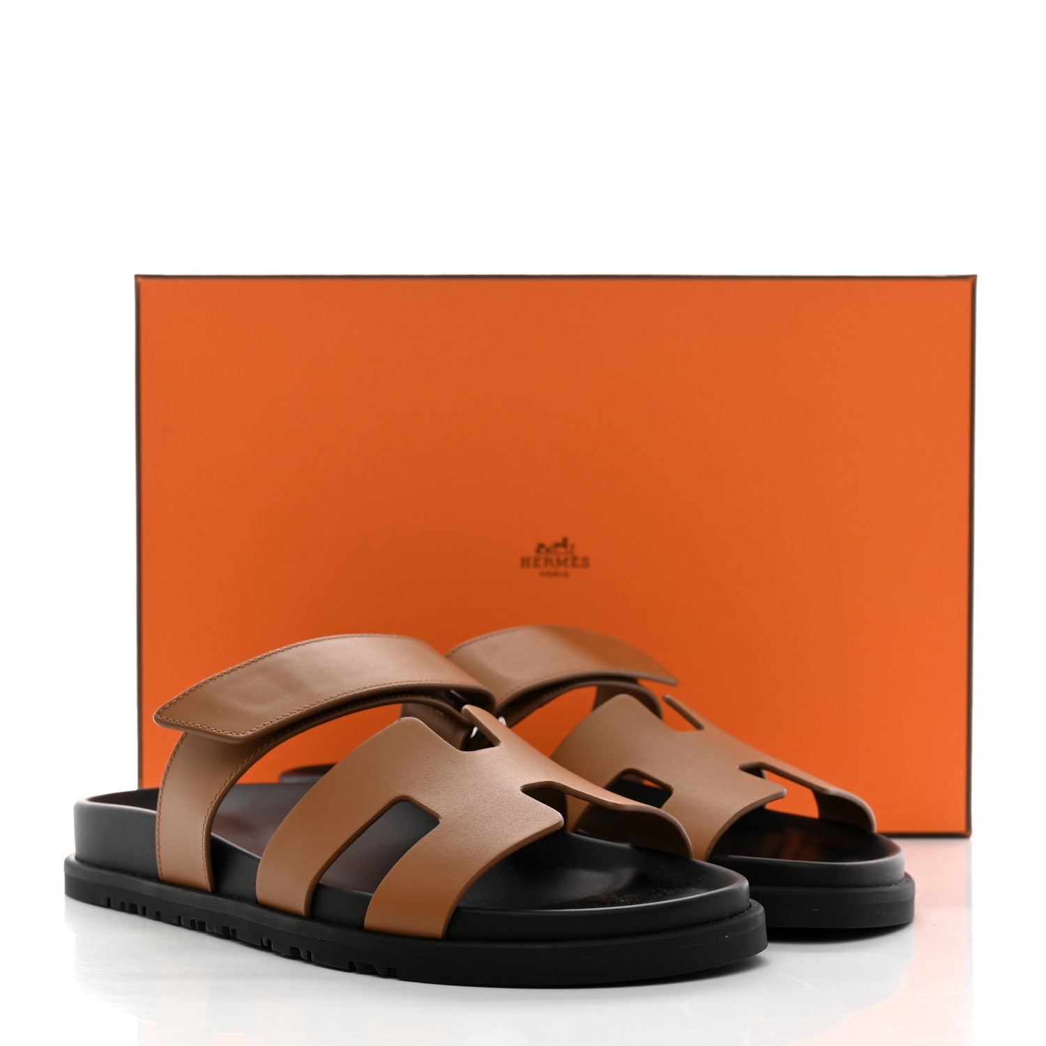 Hermes Calfskin Womens Chypre Sandals 38.5 Naturel 9 of 9