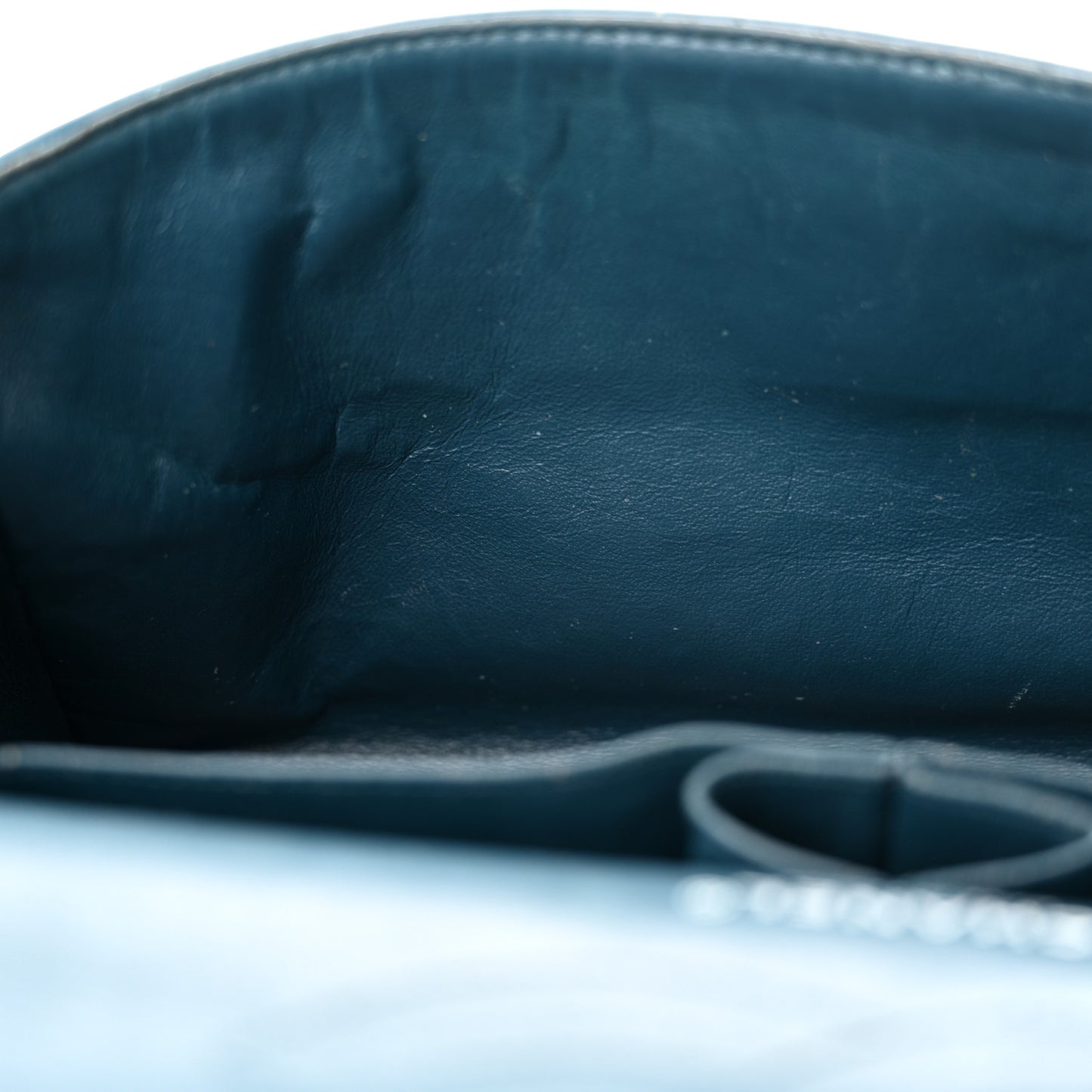 Patent Calfskin Quilted Jumbo Double Flap Turquoise