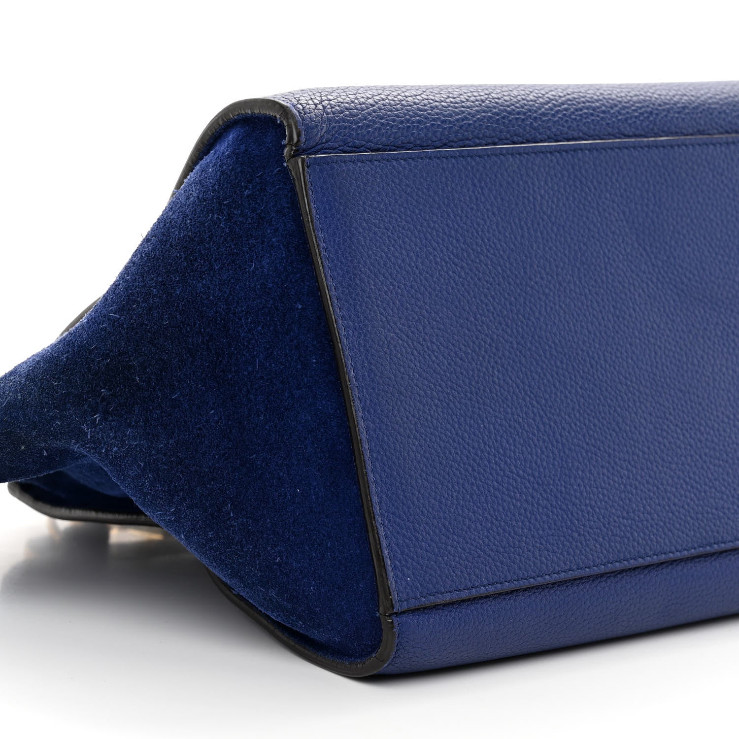 Celine Drummed Calfskin Suede Medium Trapeze Indigo 8 of 19