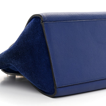 Celine Drummed Calfskin Suede Medium Trapeze Indigo 8 of 19