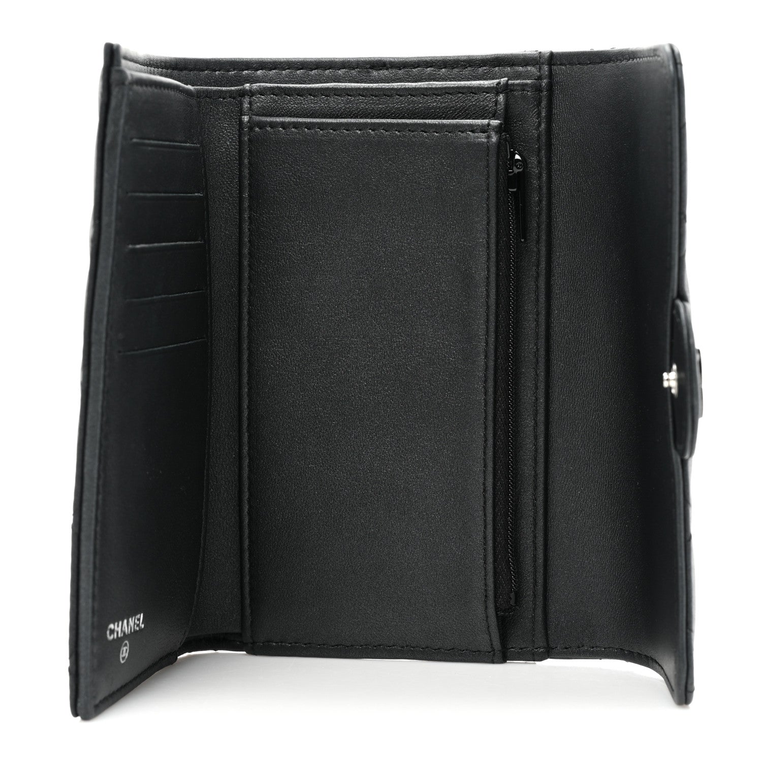 Chanel Lambskin Quilted Medium Flap Wallet So Black 5 of 17