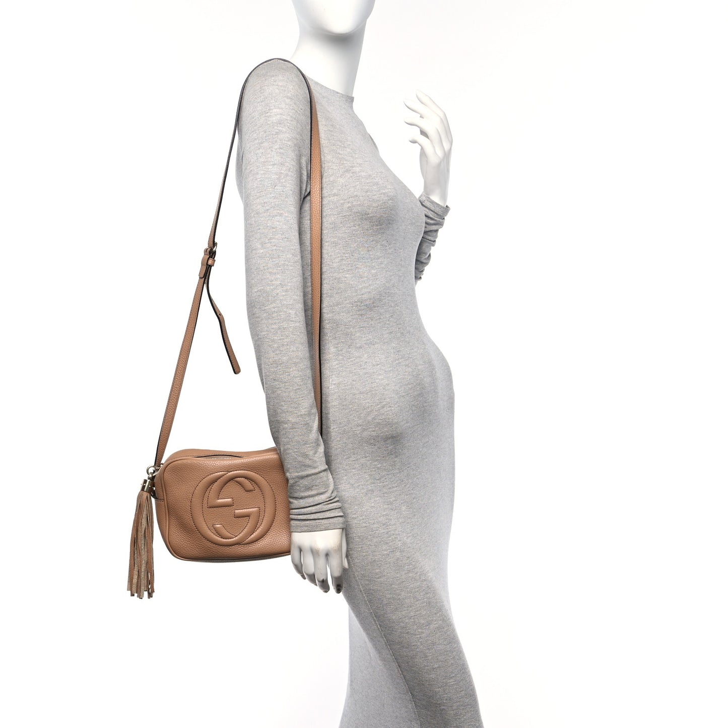 Pebbled Calfskin Small Soho Disco Bag Camelia