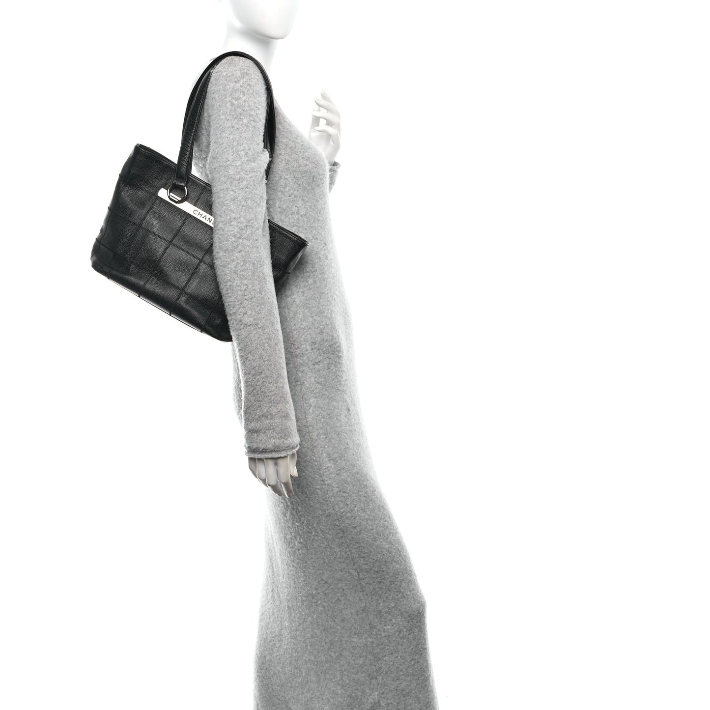 Caviar Square Stitched Tote Black