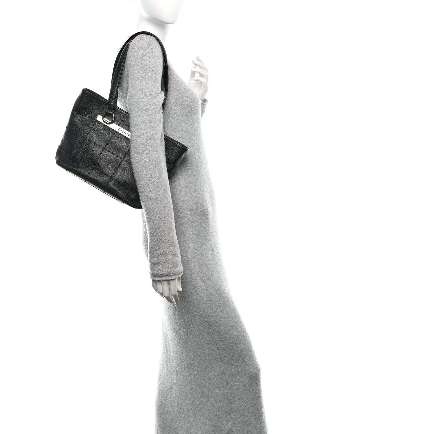 Chanel Caviar Square Stitched Tote Black 2 of 10