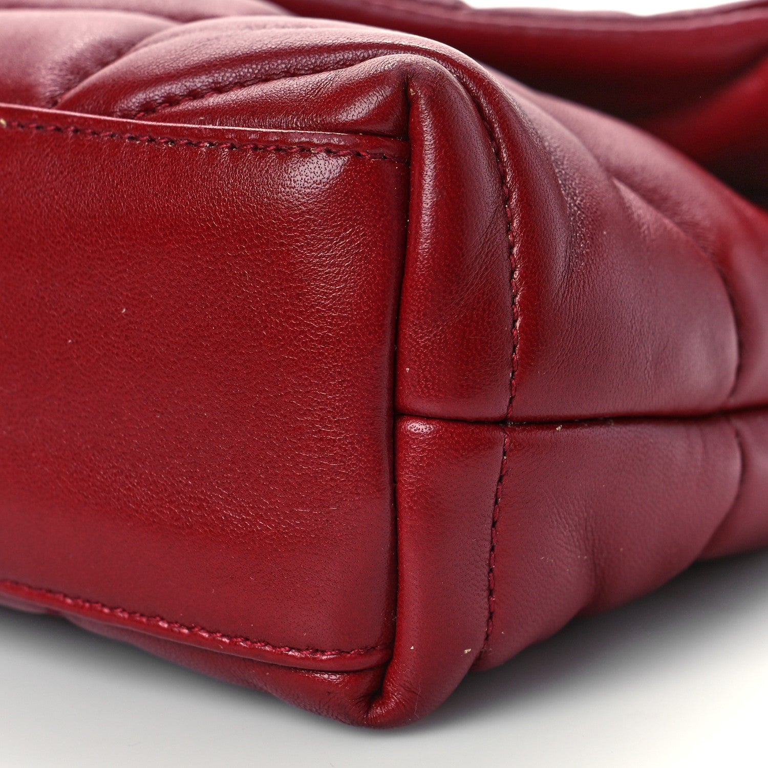 Saint Laurent Lambskin Quilted Toy Loulou Puffer Monogram Chain Satchel Red 8 of 13