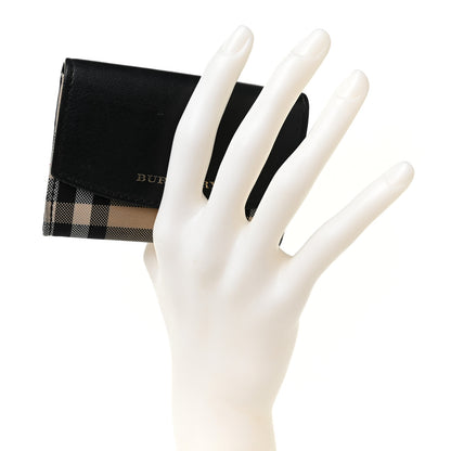 Burberry Calfskin House Check Chesam Card Case Black 2 of 8