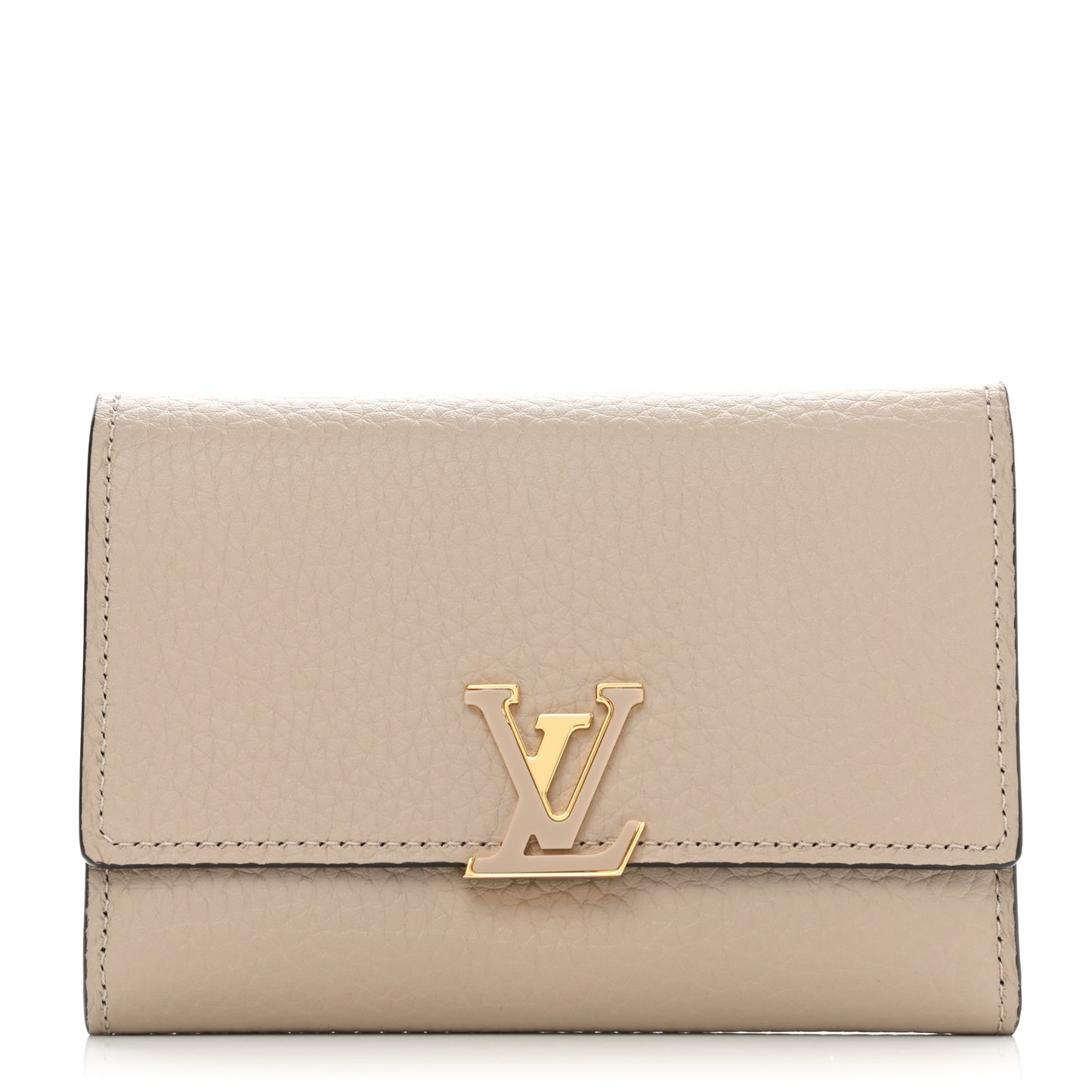 Taurillon Capucines Compact Wallet Galet