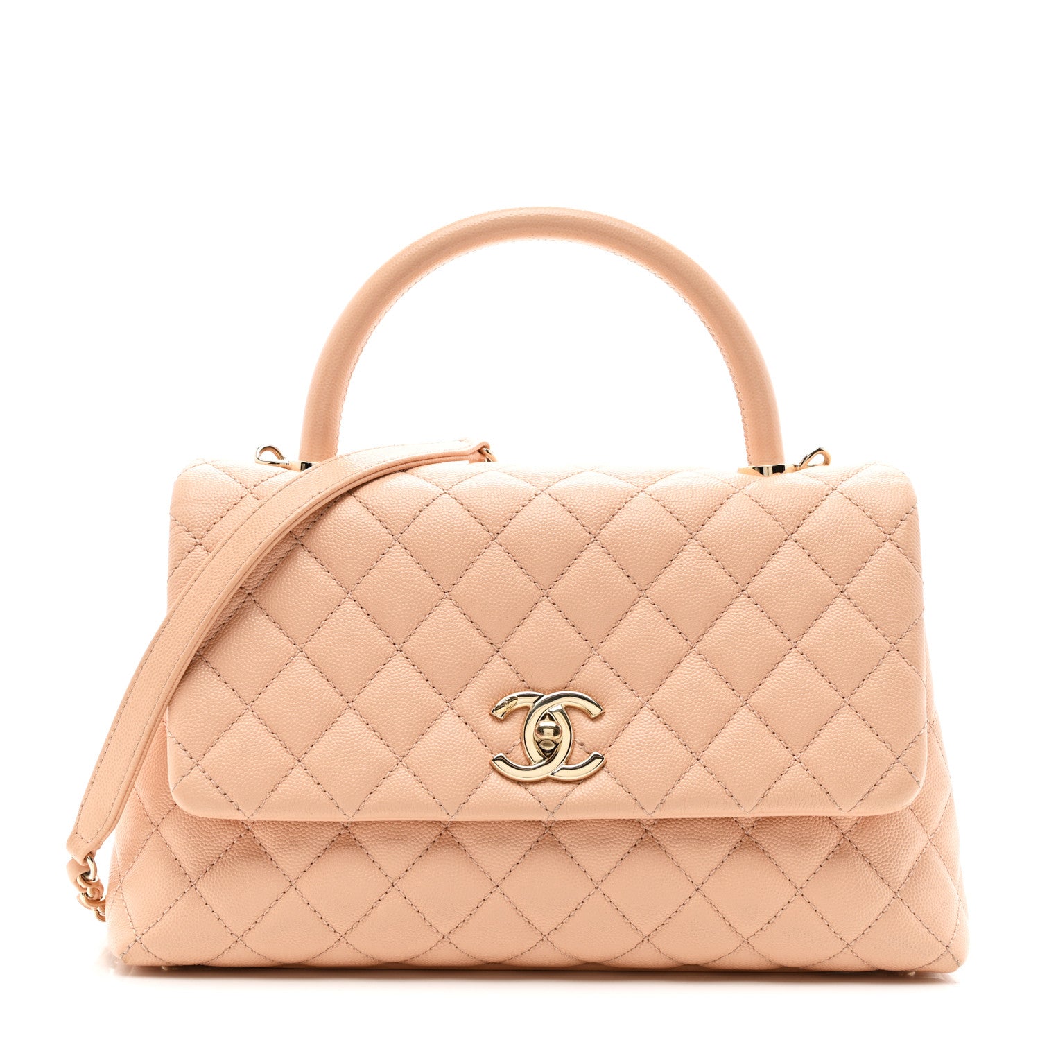 Chanel Caviar Quilted Small Coco Handle Flap Rose Clair 1 of 11