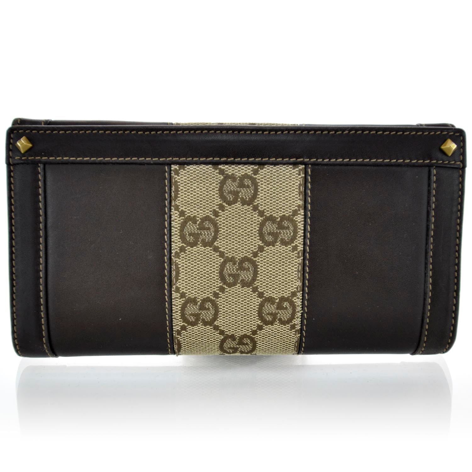 Gucci Leather Monogram Web Continental Wallet Ebony 1 of 9