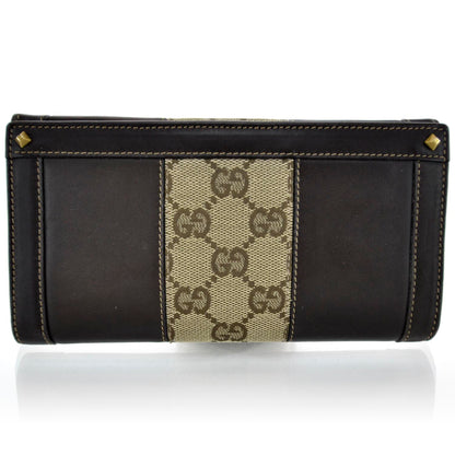 Gucci Leather Monogram Web Continental Wallet Ebony 1 of 9