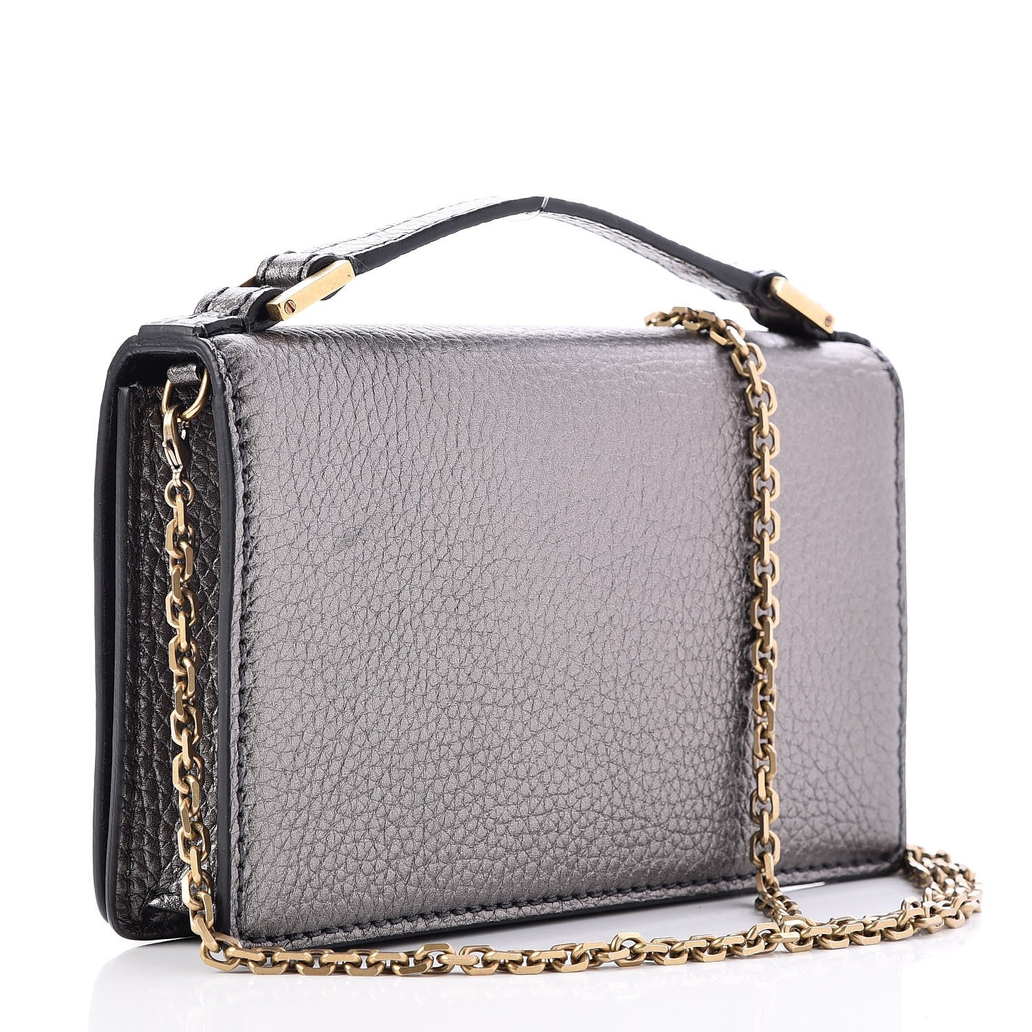 Christian Dior Metallic Grained Calfskin J'adior Clutch Gunmetal 3 of 7