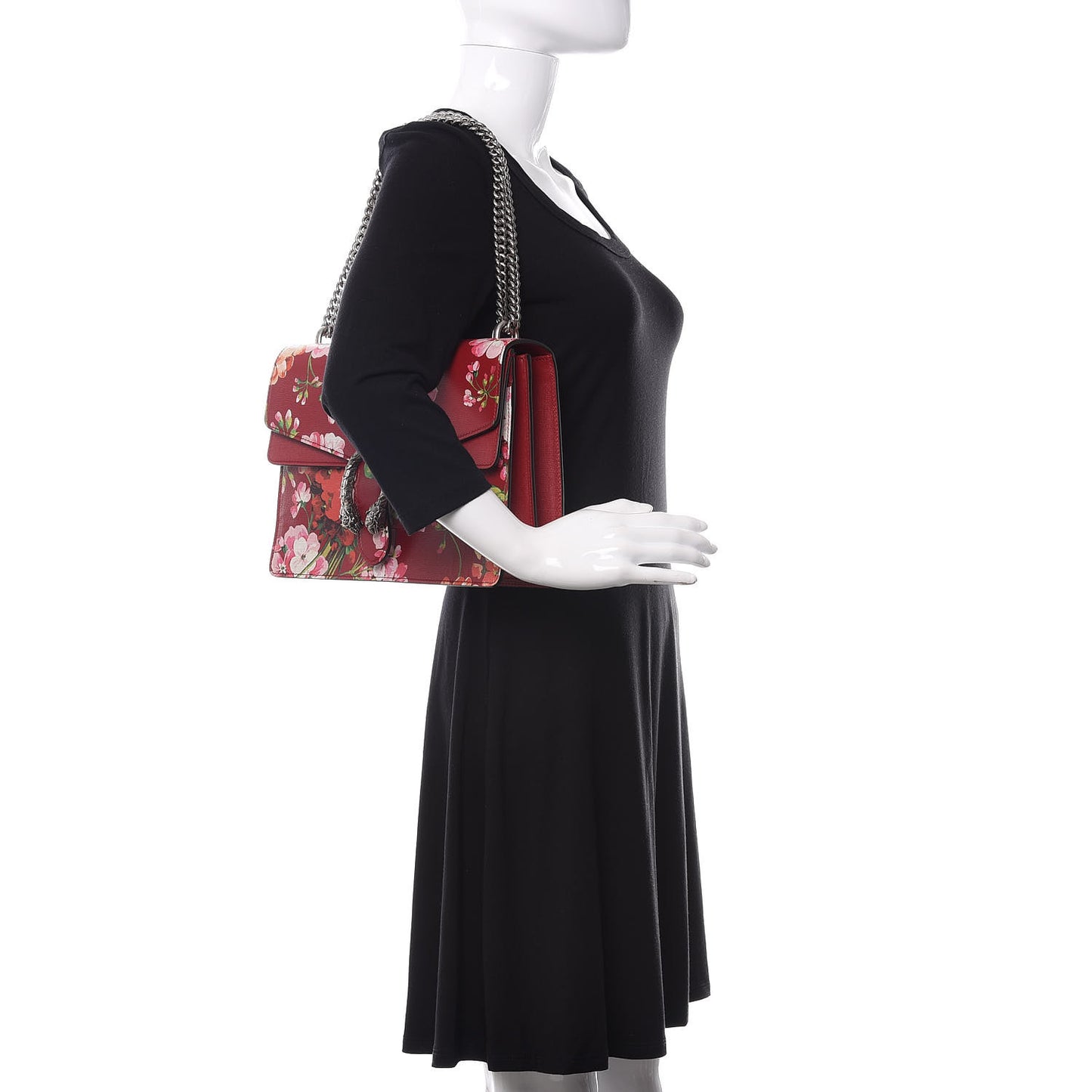 Calfskin Blooms Print Medium Dionysus Shoulder Bag Romantic Cherry Multicolor