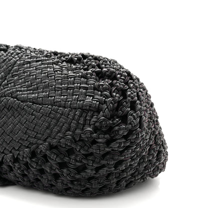 Salvatore Ferragamo Woven Calfskin Gancini Shoulder Bag Black 19 of 19