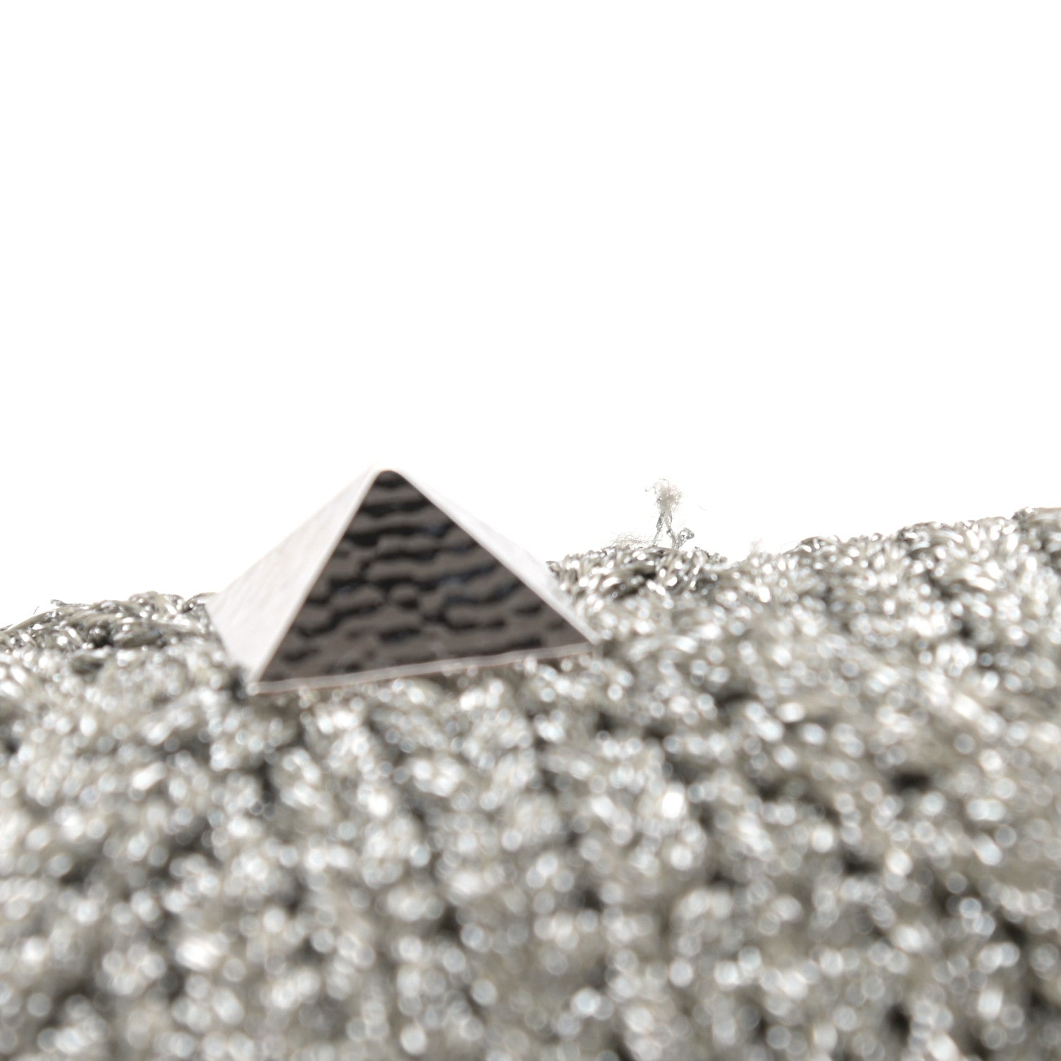 Valentino Garavani Metallic Lurex Knit Large Roman Stud Shoulder Bag Silver 10 of 12