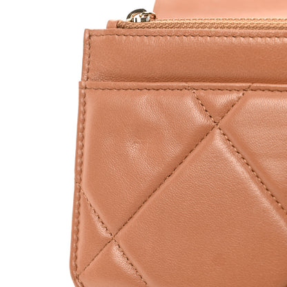 Chanel Lambskin Quilted Chanel 19 Wallet On Chain WOC Brown 12 of 14