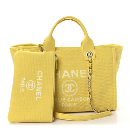 Chanel Mixed Fibers Small Deauville Tote Yellow 2 of 10