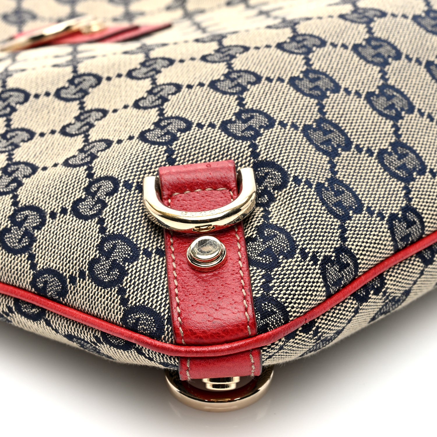Gucci Monogram Abbey Messenger Bag Navy Red 9 of 10