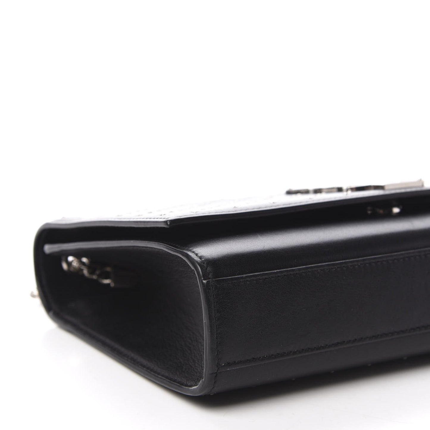 Calfskin Studded Medium Monogram Satchel Black