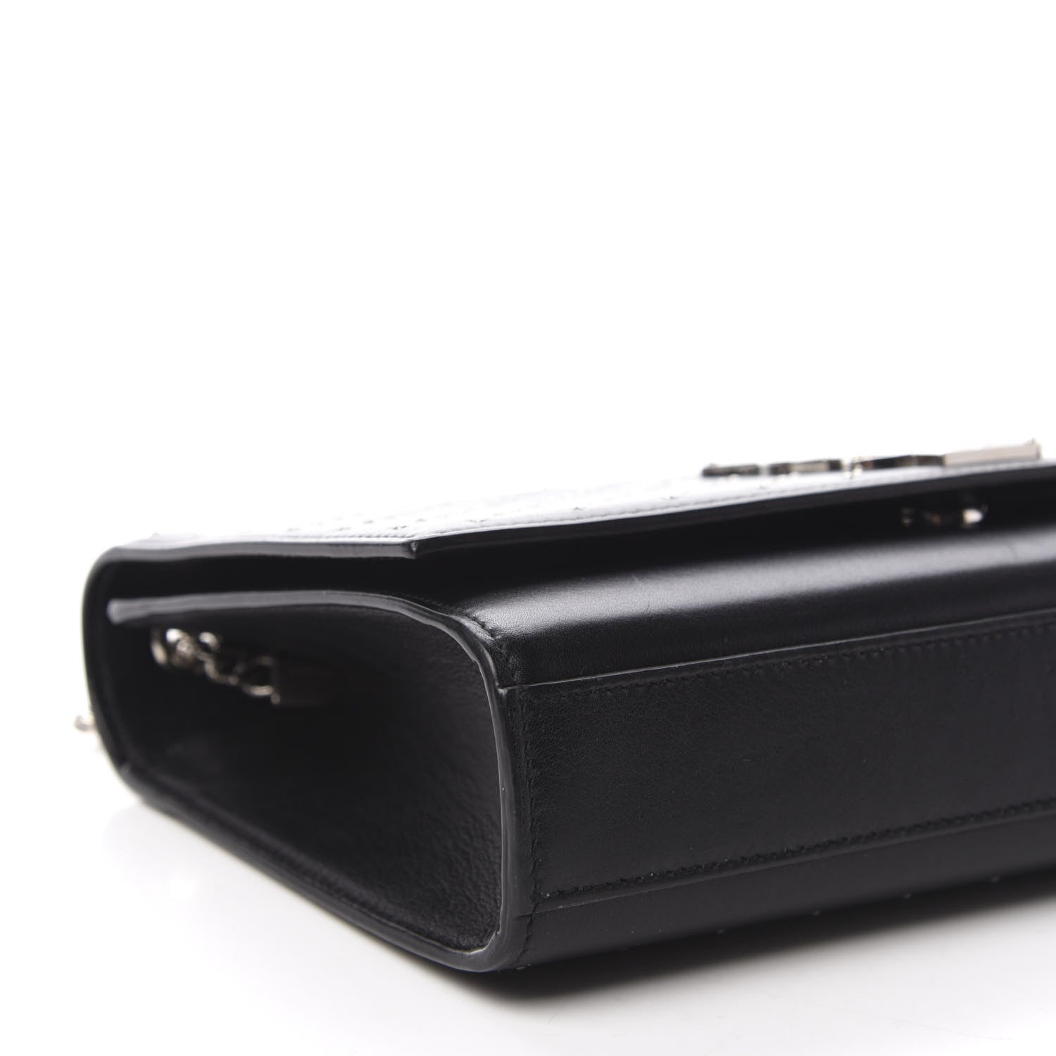 Saint Laurent Calfskin Studded Medium Monogram Satchel Black 8 of 10