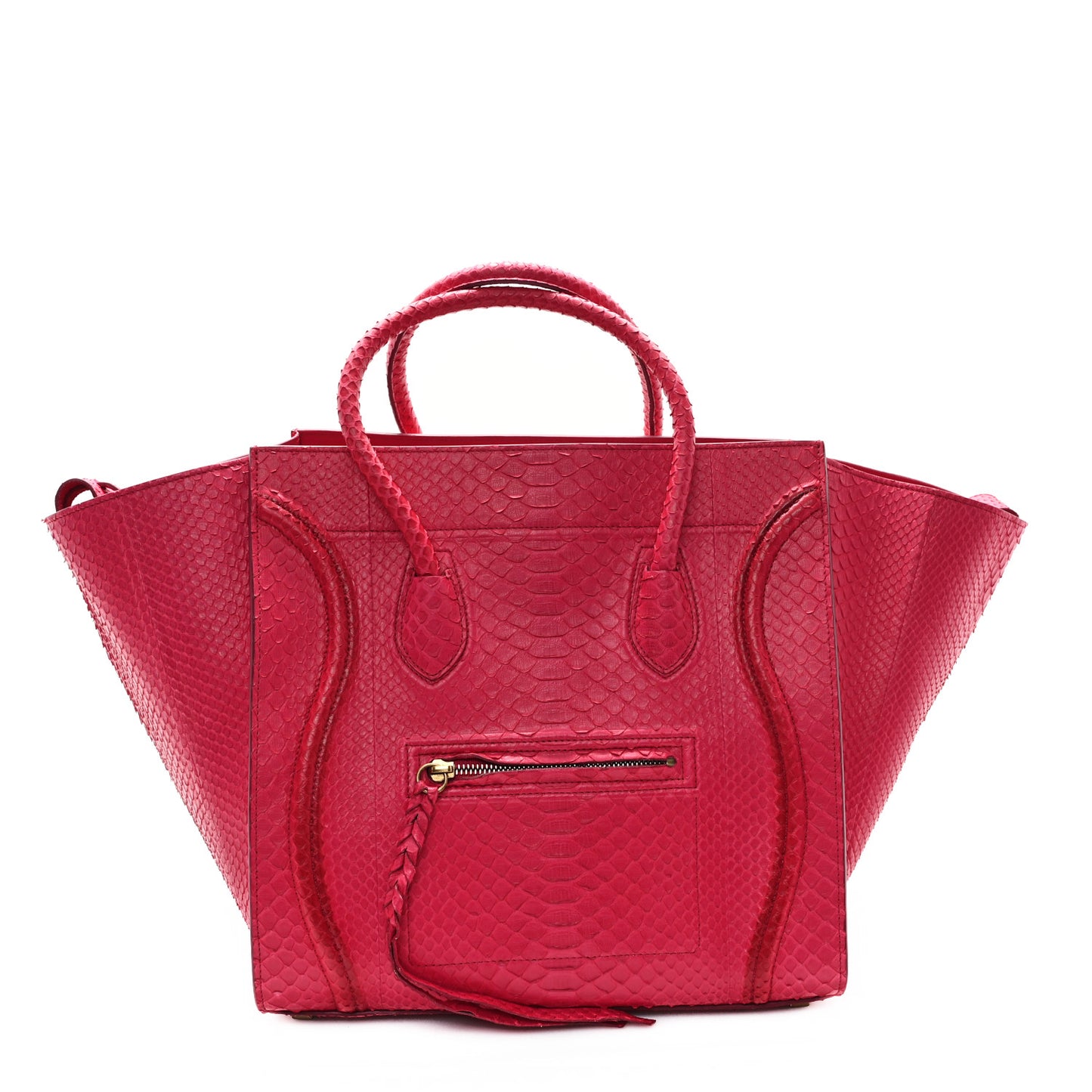 Snakeskin Medium Phantom Luggage Fushia