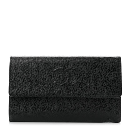 Chanel Caviar Timeless CC Large Gusset Flap Wallet Black 1 of 11