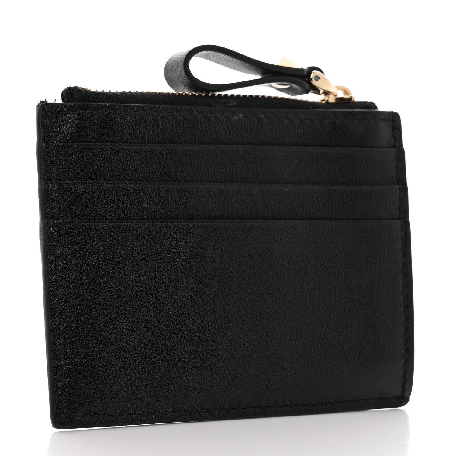 Valentino Garavani Vitello Rockstud Card Holder With Zipper Black 3 of 9