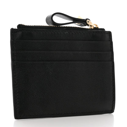Valentino Garavani Vitello Rockstud Card Holder With Zipper Black 3 of 9