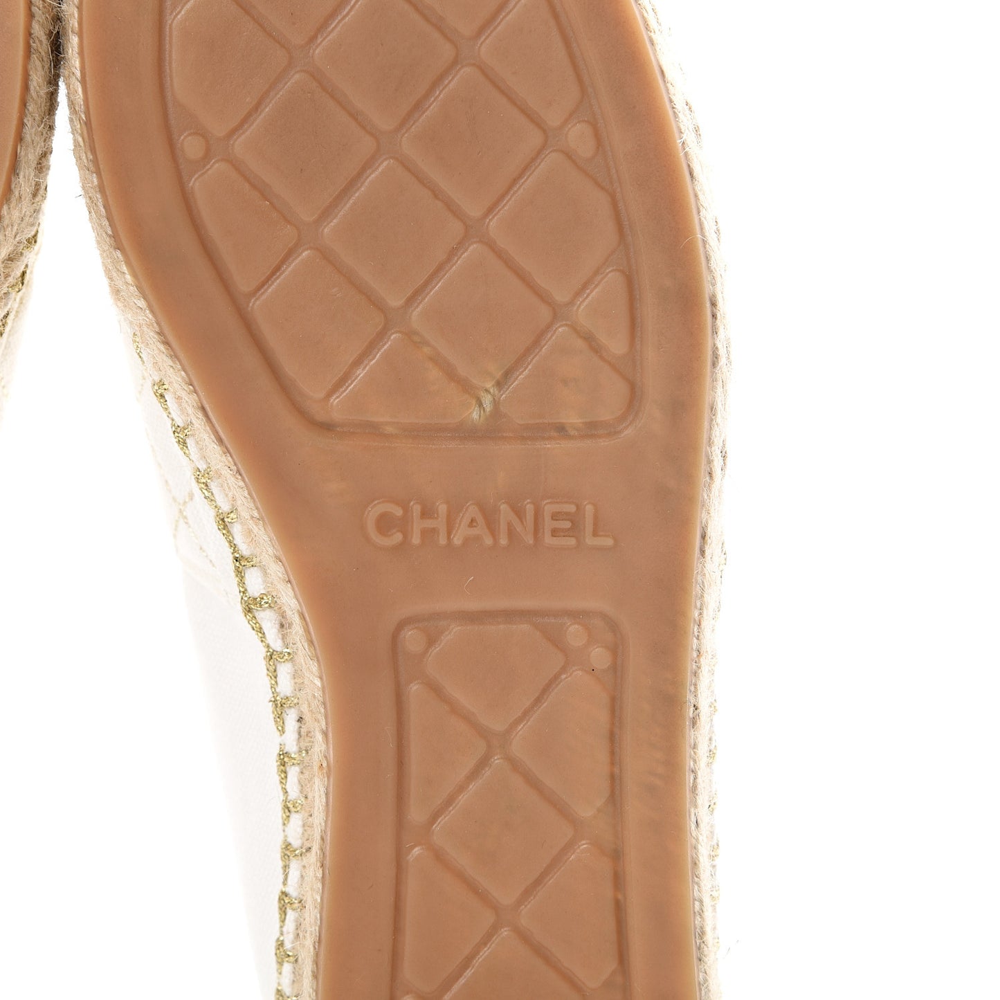 Fabric Biarritz CC Espadrilles 39 White Gold