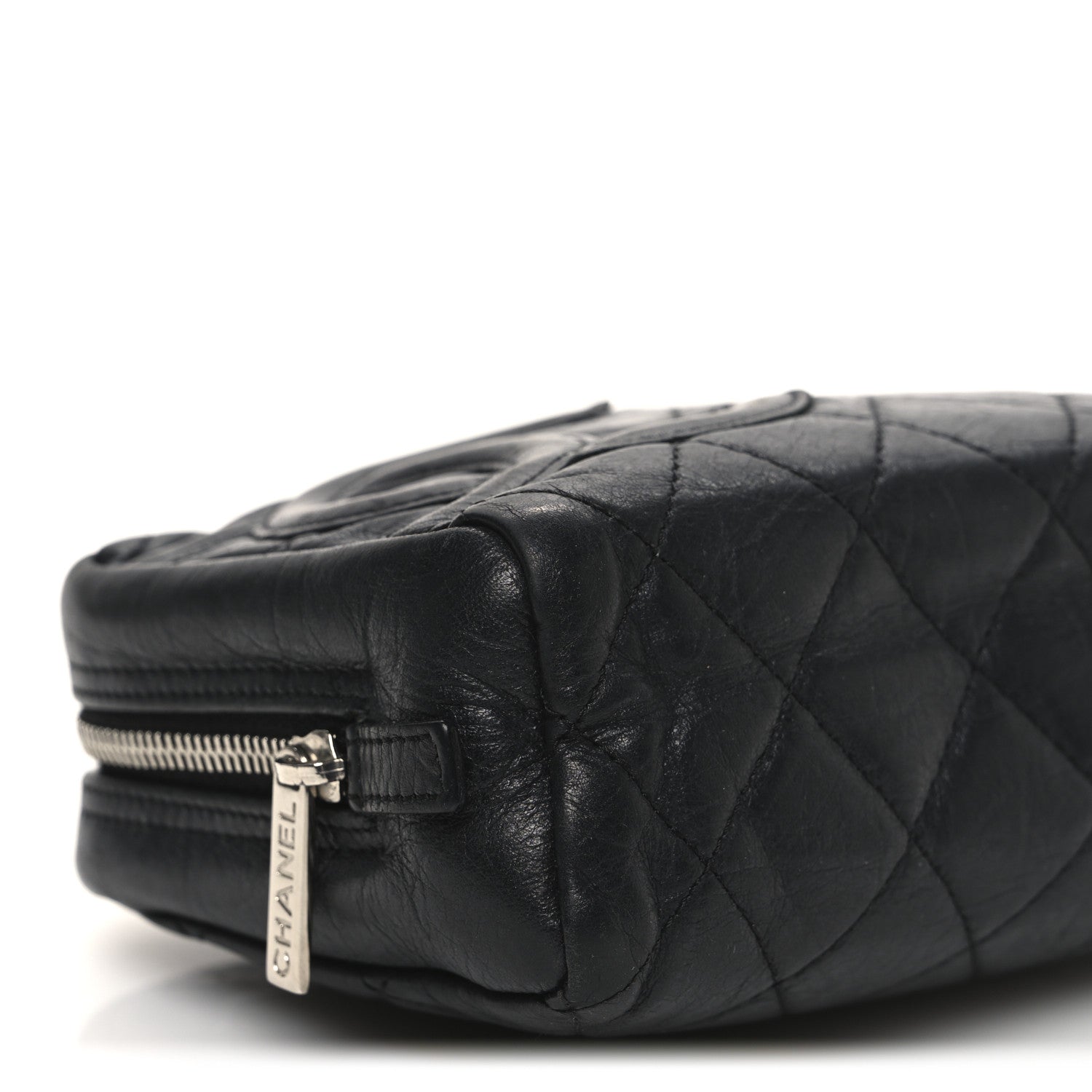 Chanel Aged Calfskin Quilted Cambon Cosmetic Case Black 9 of 10