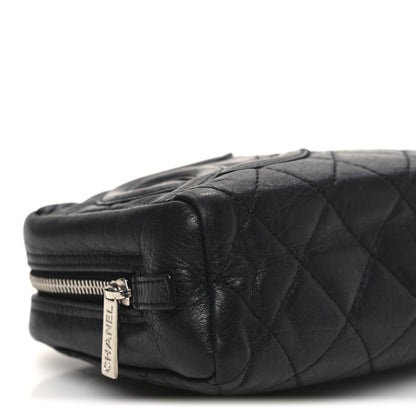 Chanel Aged Calfskin Quilted Cambon Cosmetic Case Black 9 of 10