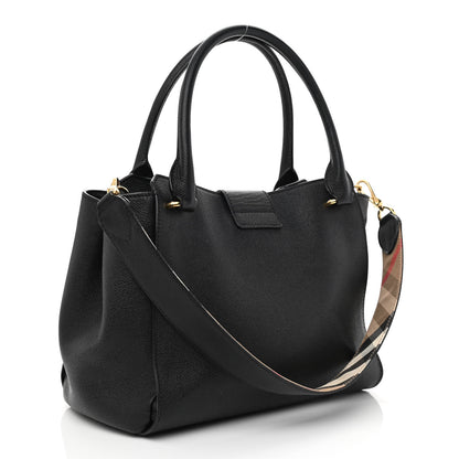Burberry Soft Grain Calfskin Medium Buckle Tote Black 3 of 12
