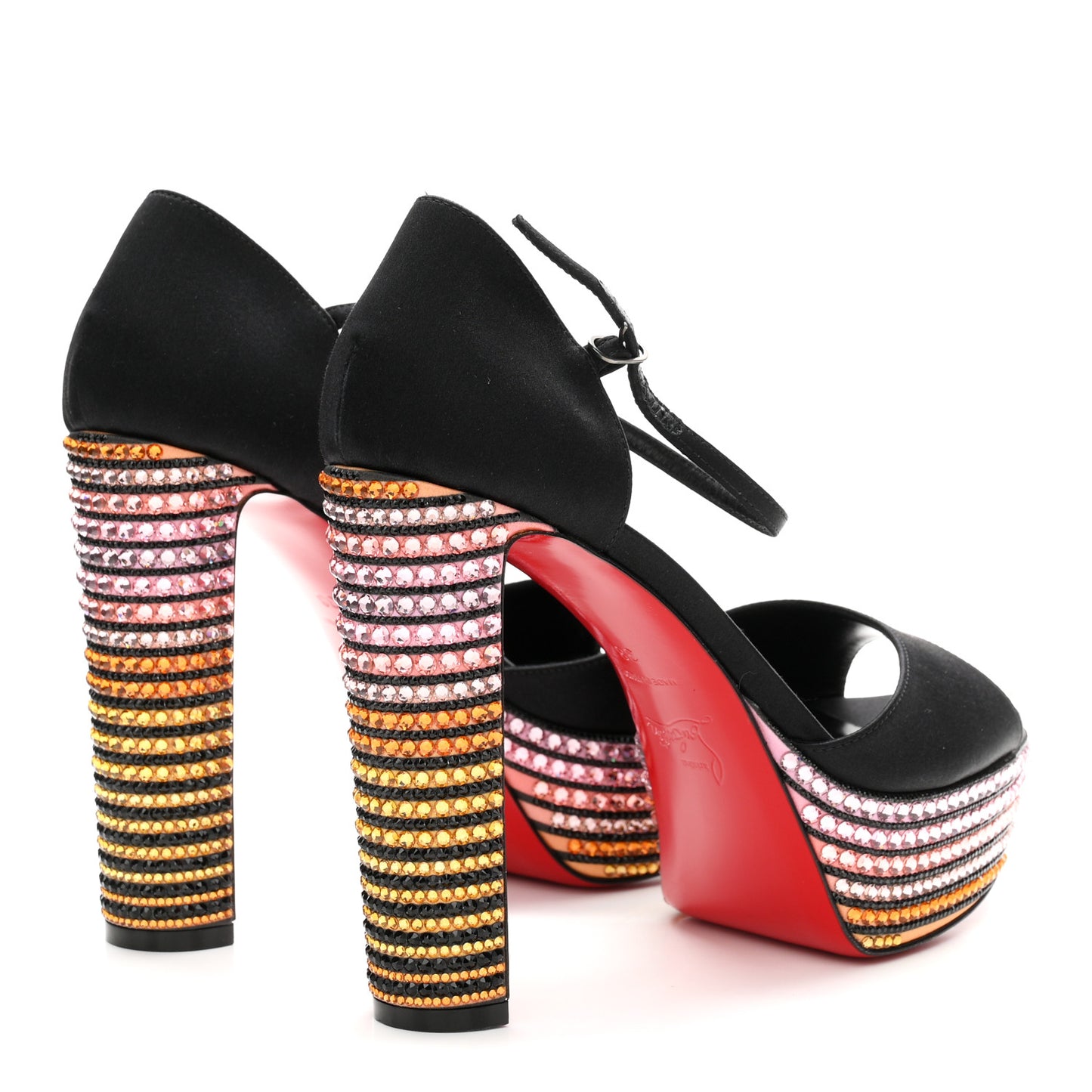 Satin Strass Sandaloo Aftersun 130 Sandals 38 Black Multicolor