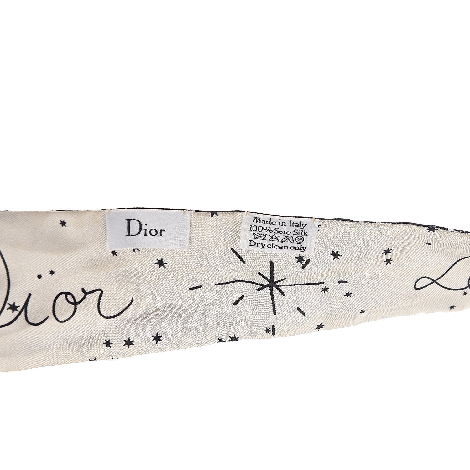 Christian Dior Silk Zodiac Capricorn Mitzah Scarf Black 3 of 4